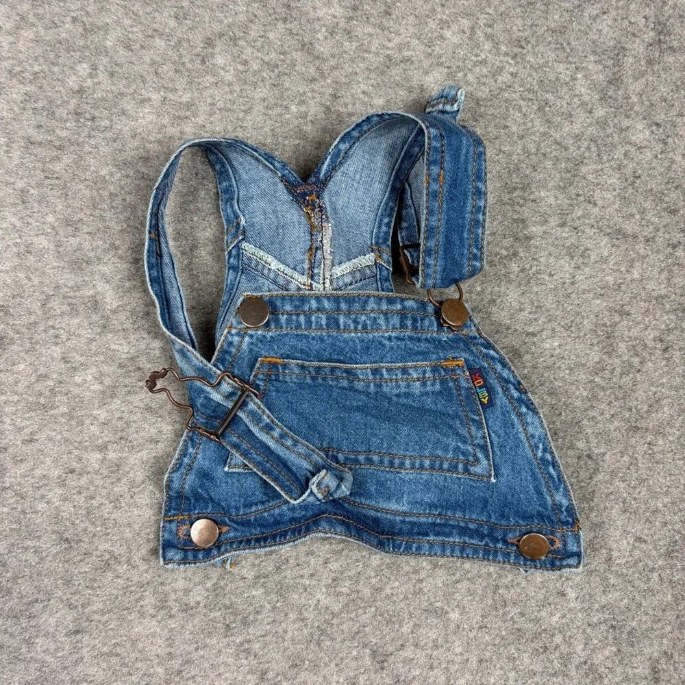 Kids Overalls Unisex 2T Vintage Denim Blue Jean Bib‎ Pocket Adjustable Straps